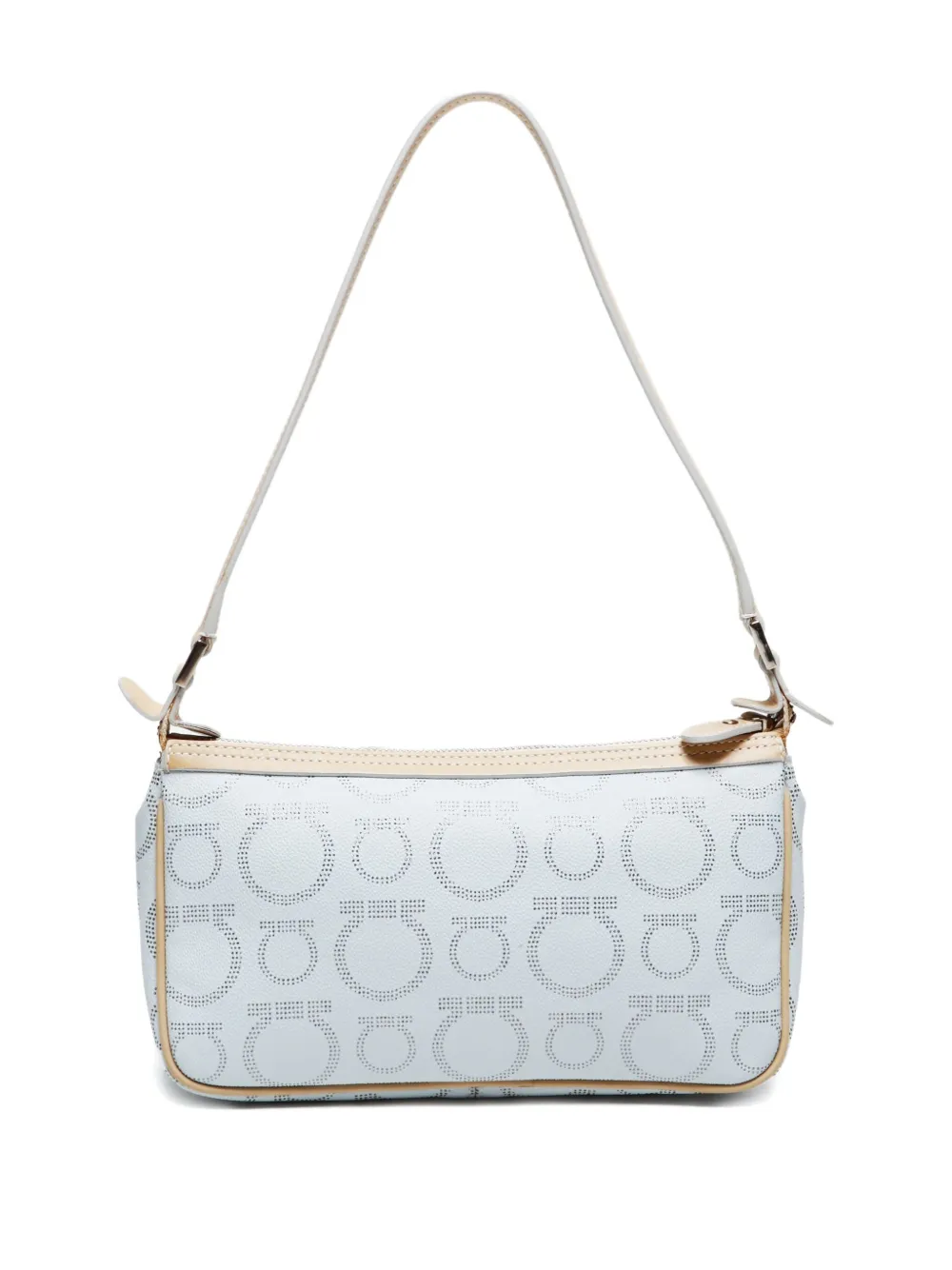 Pre-owned Ferragamo 2000-2010s Ganchini-pattern Shoulder Bag In Neutral