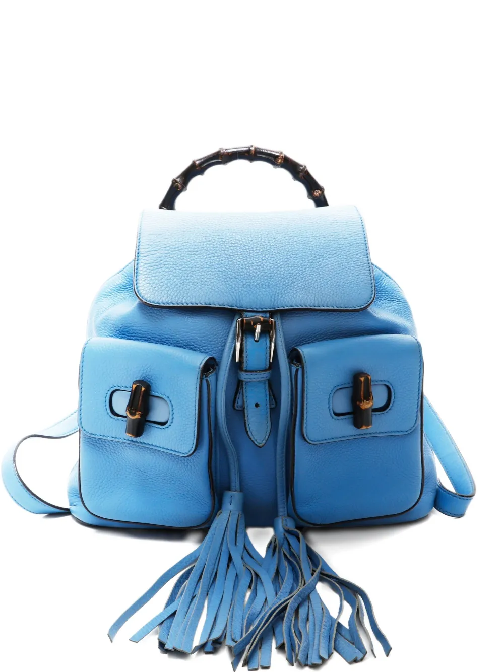 Pre-owned Gucci 2000-2015 Bamboo Line Backpack In Blue