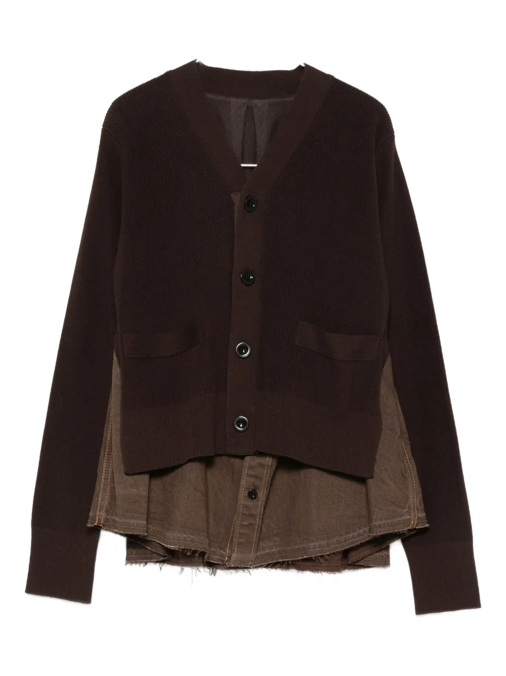 Sacai layered cardigan Bruin
