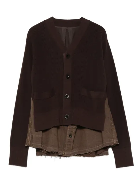 sacai layered cardigan