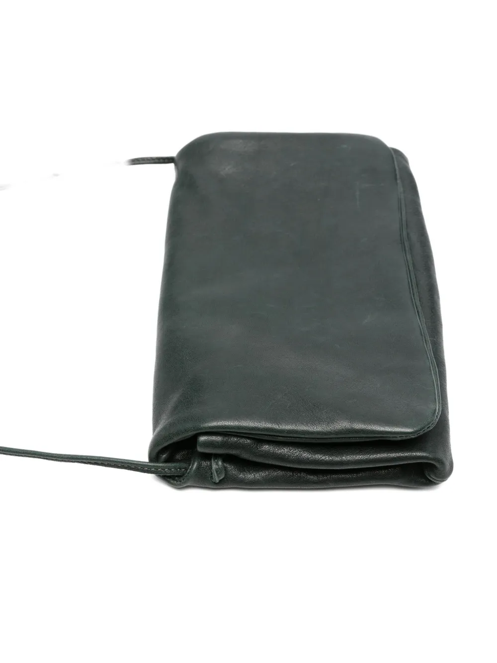 Sommet Folded Leather Satchel Bag In Green