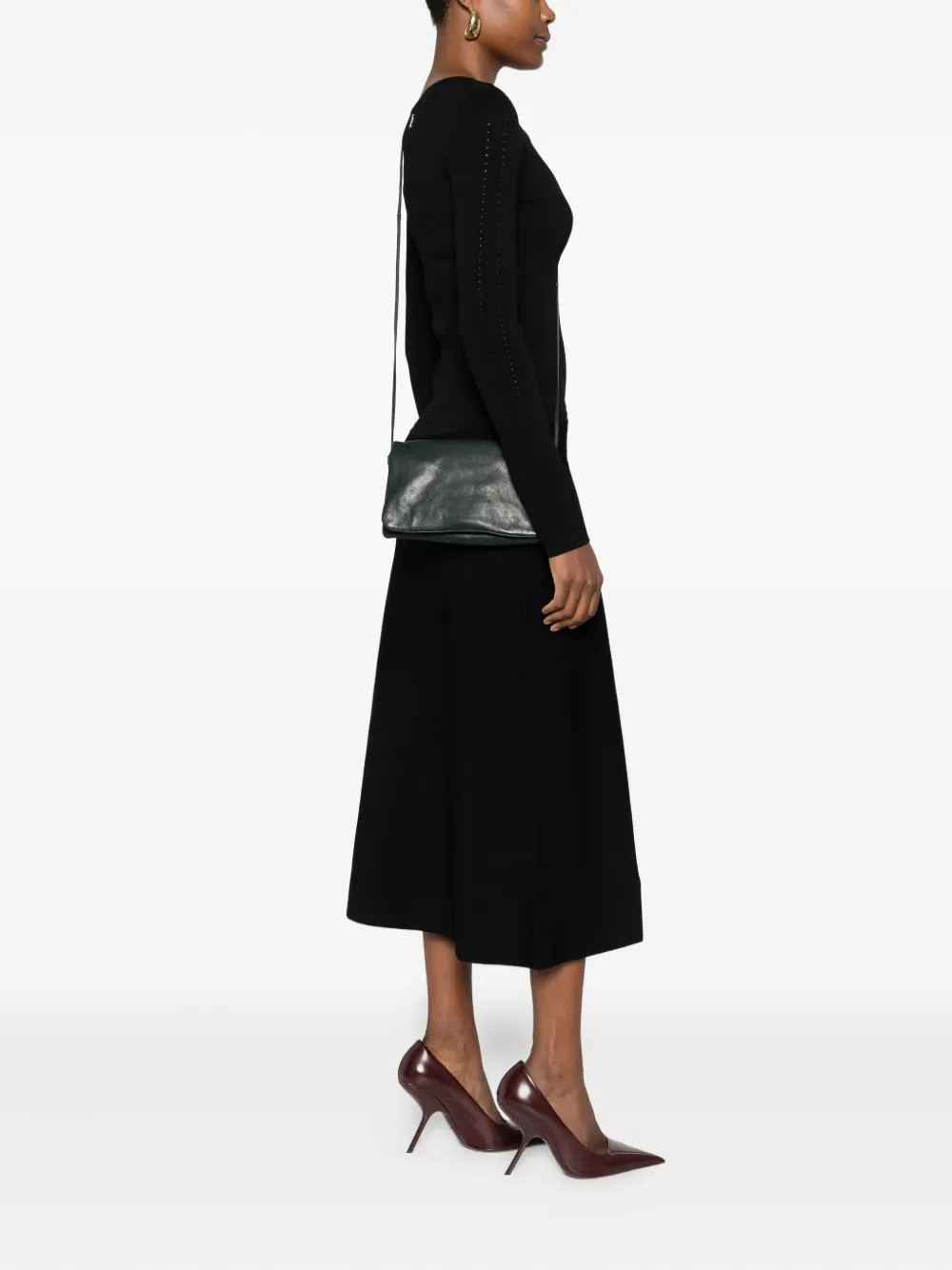 SOMMET folded leather satchel bag | Image 2