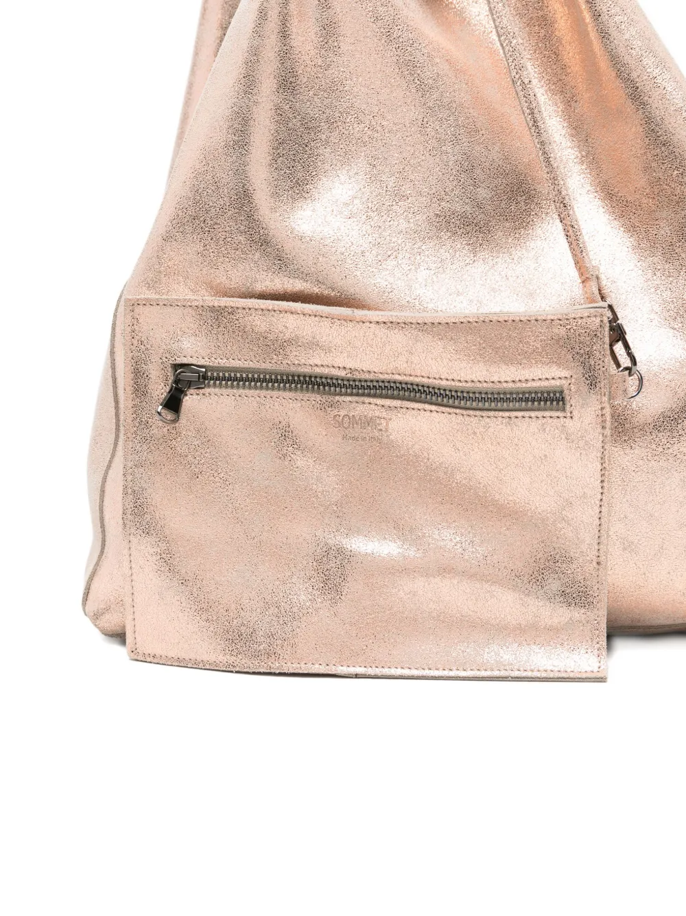 Sommet Metallic-leather Tote Bag In Gold