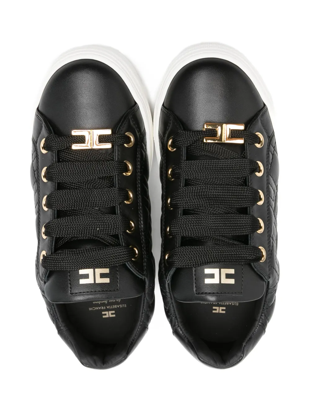 Elisabetta Franchi Kids Gewatteerde sneakers met logodetail Zwart