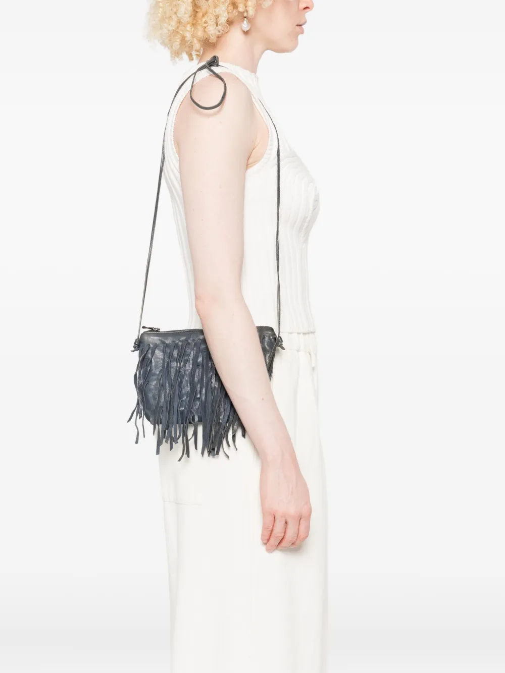 SOMMET small fringe-detail leather crossbody bag | Image 2