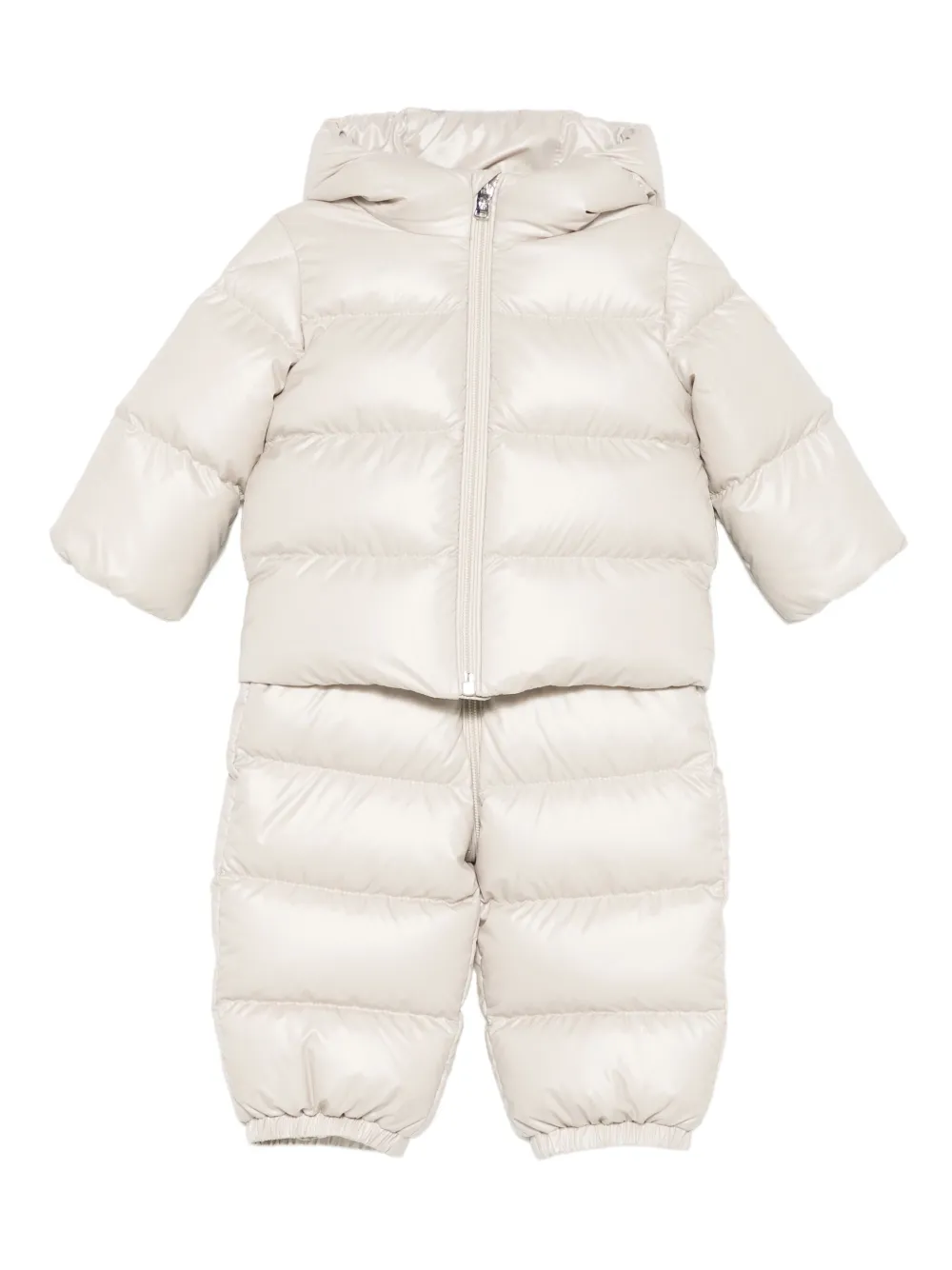 Moncler Enfant quilted hooded snowsuit Beige
