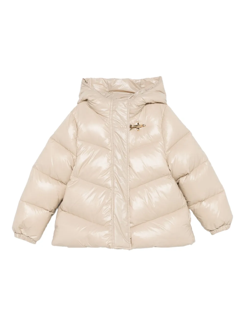 Fay Kids hooded quilted coat Beige