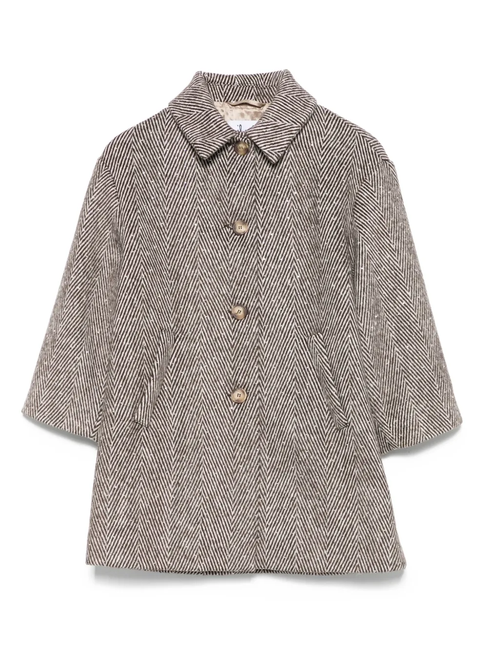 Il Gufo herringbone-pattern coat Bruin