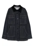 Paolo Pecora Kids velvet-collar denim shirt - Blue