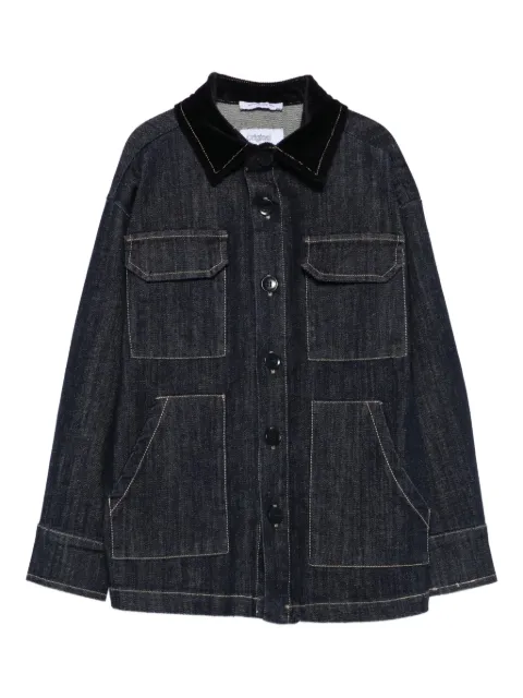 Paolo Pecora Kids velvet-collar denim shirt