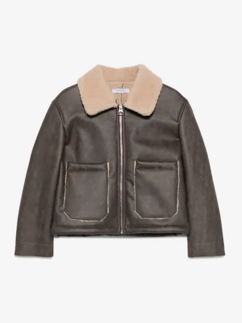Paolo Pecora Kids shearling-collar zip-front jacket