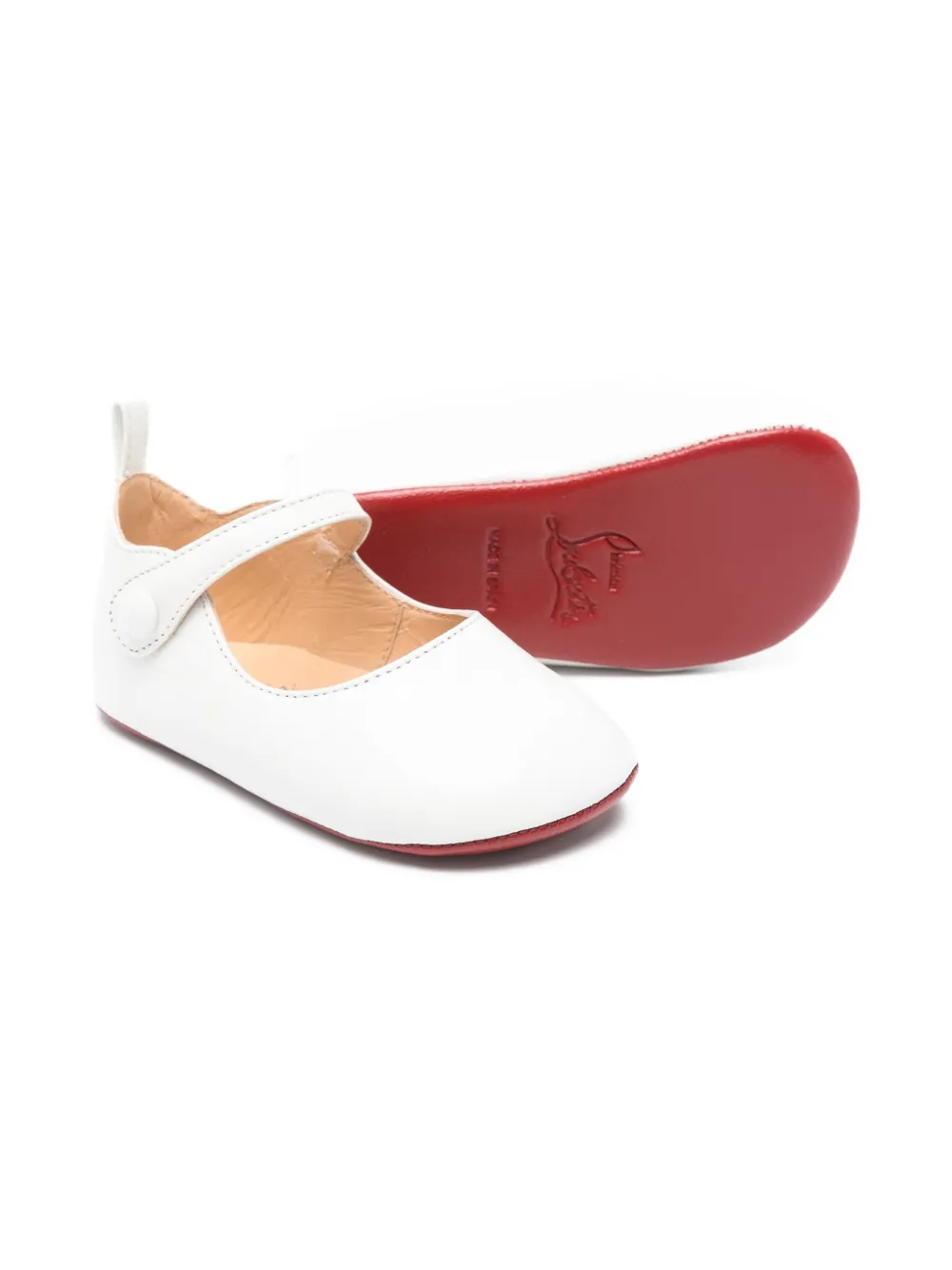 Christian Louboutin Kids Baby Love leather-strap ballerina shoes | Image 2