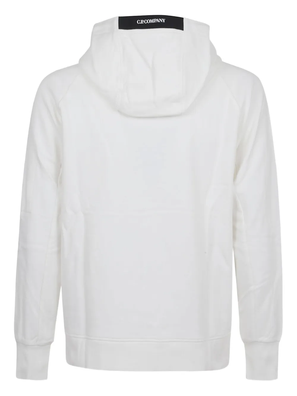 C.p. Company Sweatshirts Hooded Open In Diagonal Raised Fleece In White