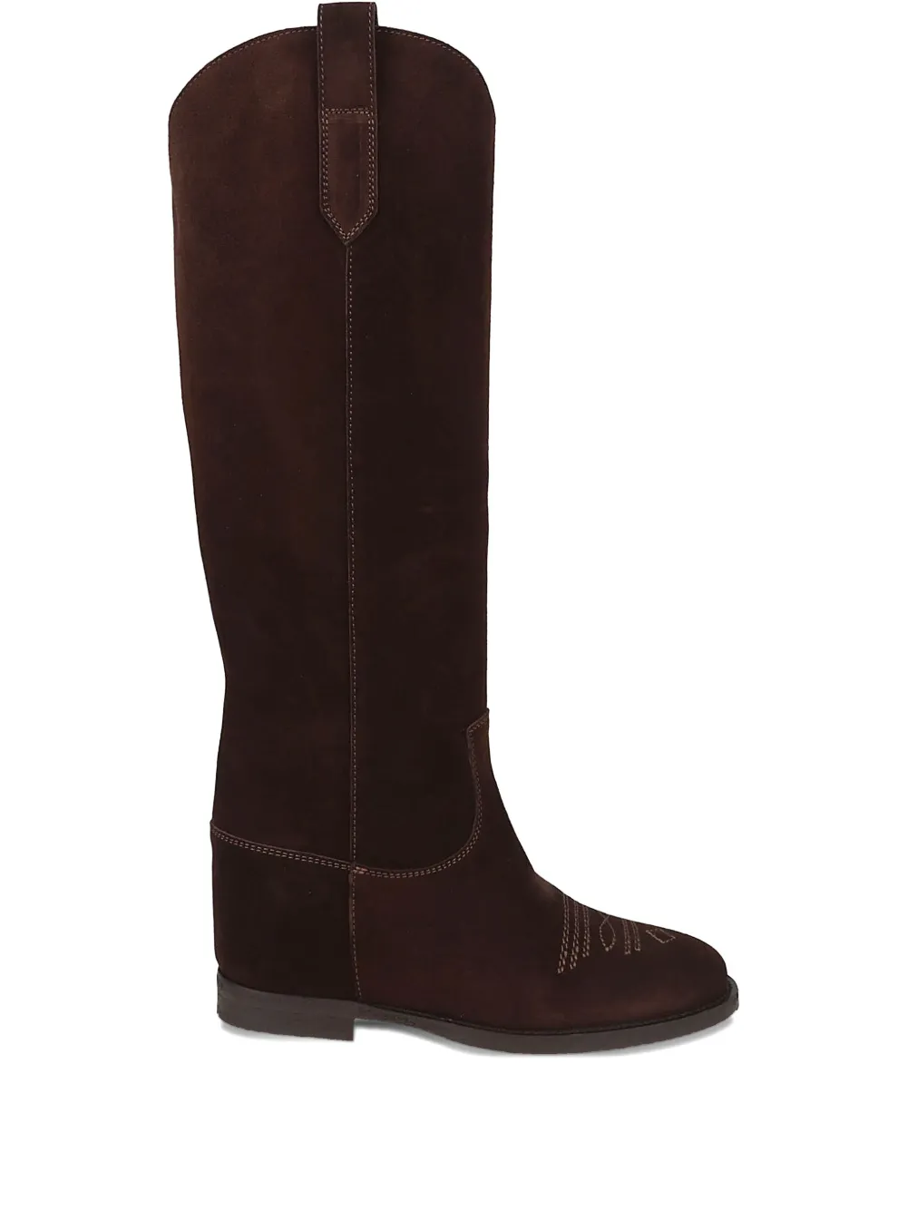 Via Roma 15 suede embroidered boots Brown