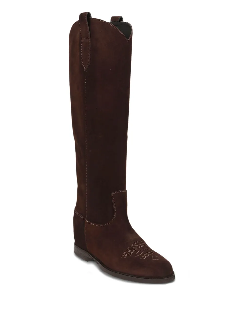 Via Roma 15 suede embroidered boots Brown