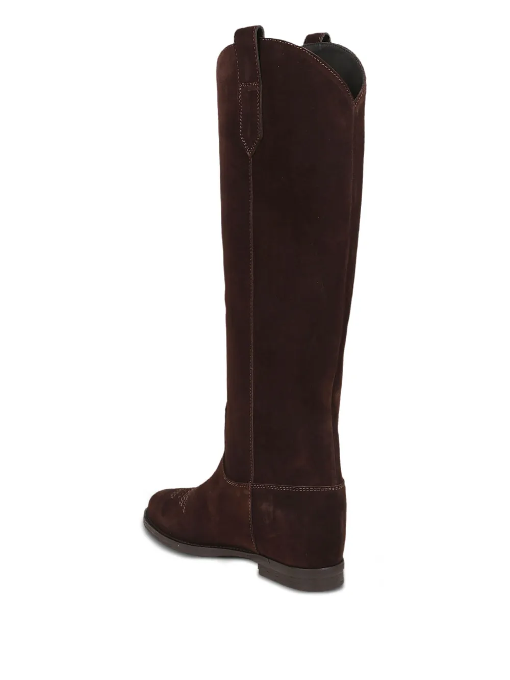 Via Roma 15 suede embroidered boots Brown