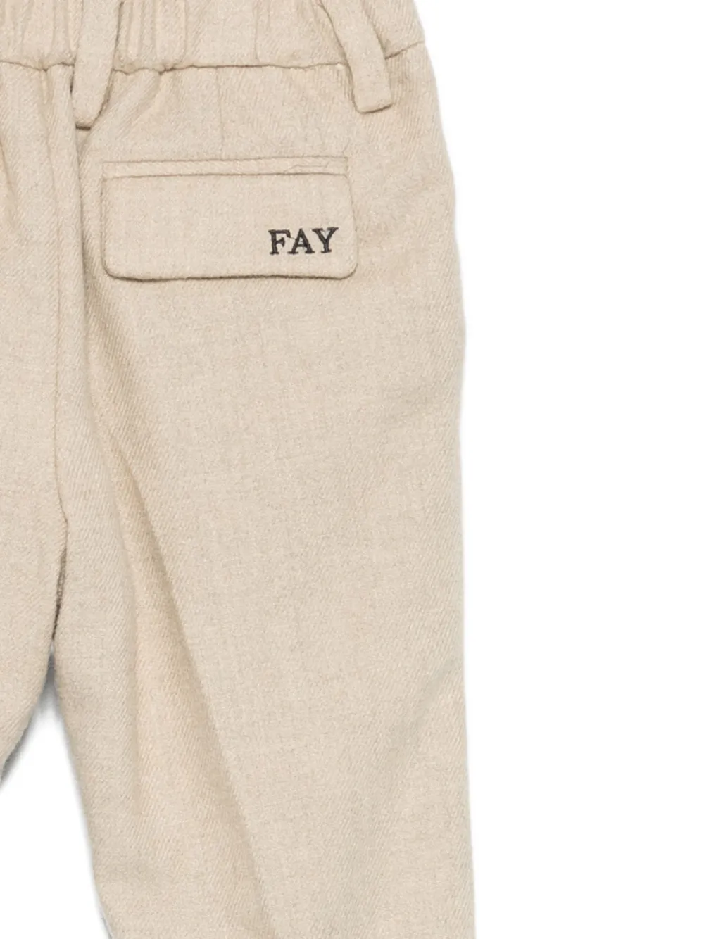 Fay Kids Broek met geborduurd logo Beige