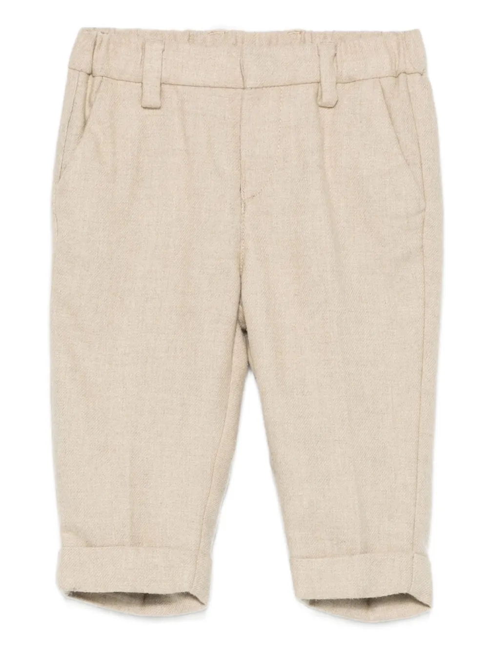 Fay Kids Broek met geborduurd logo Beige