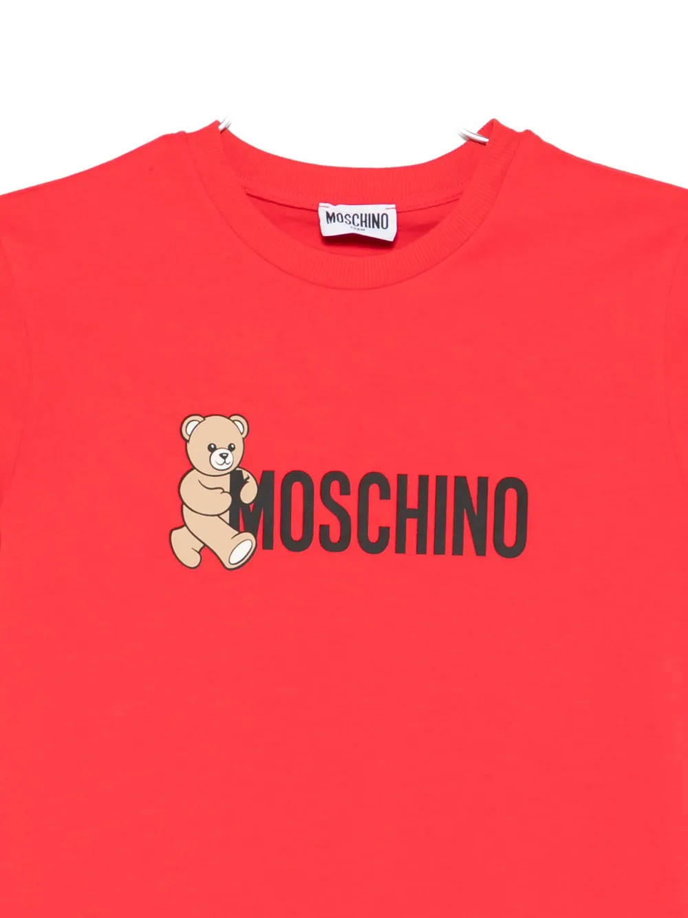 Moschino Kids teddy-print cotton T-shirt Rood