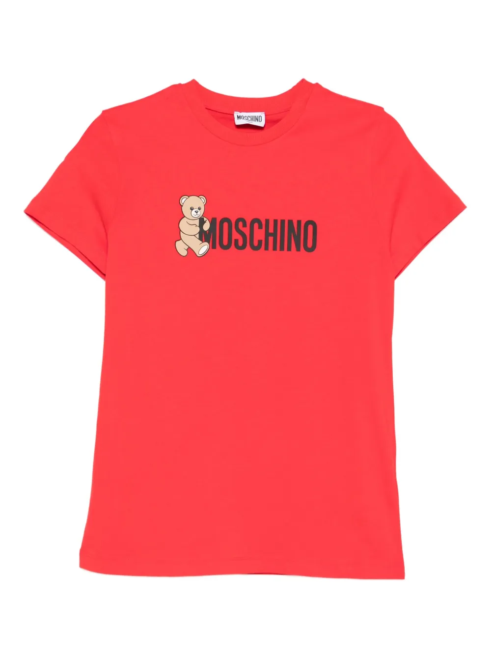 Moschino Kids teddy-print cotton T-shirt Rood
