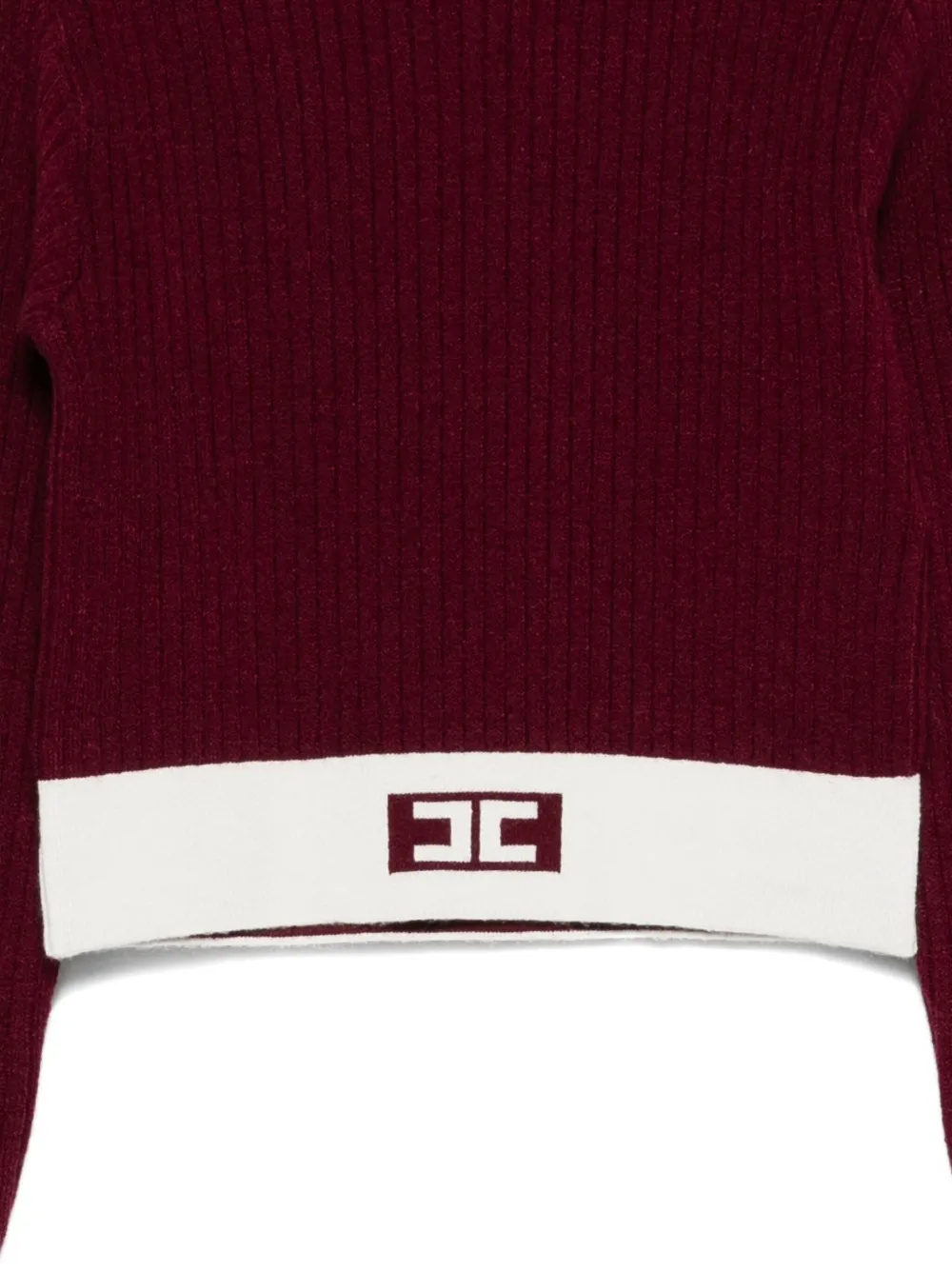 Elisabetta Franchi La Mia Bambina Ribgebreide top met logodetail Rood