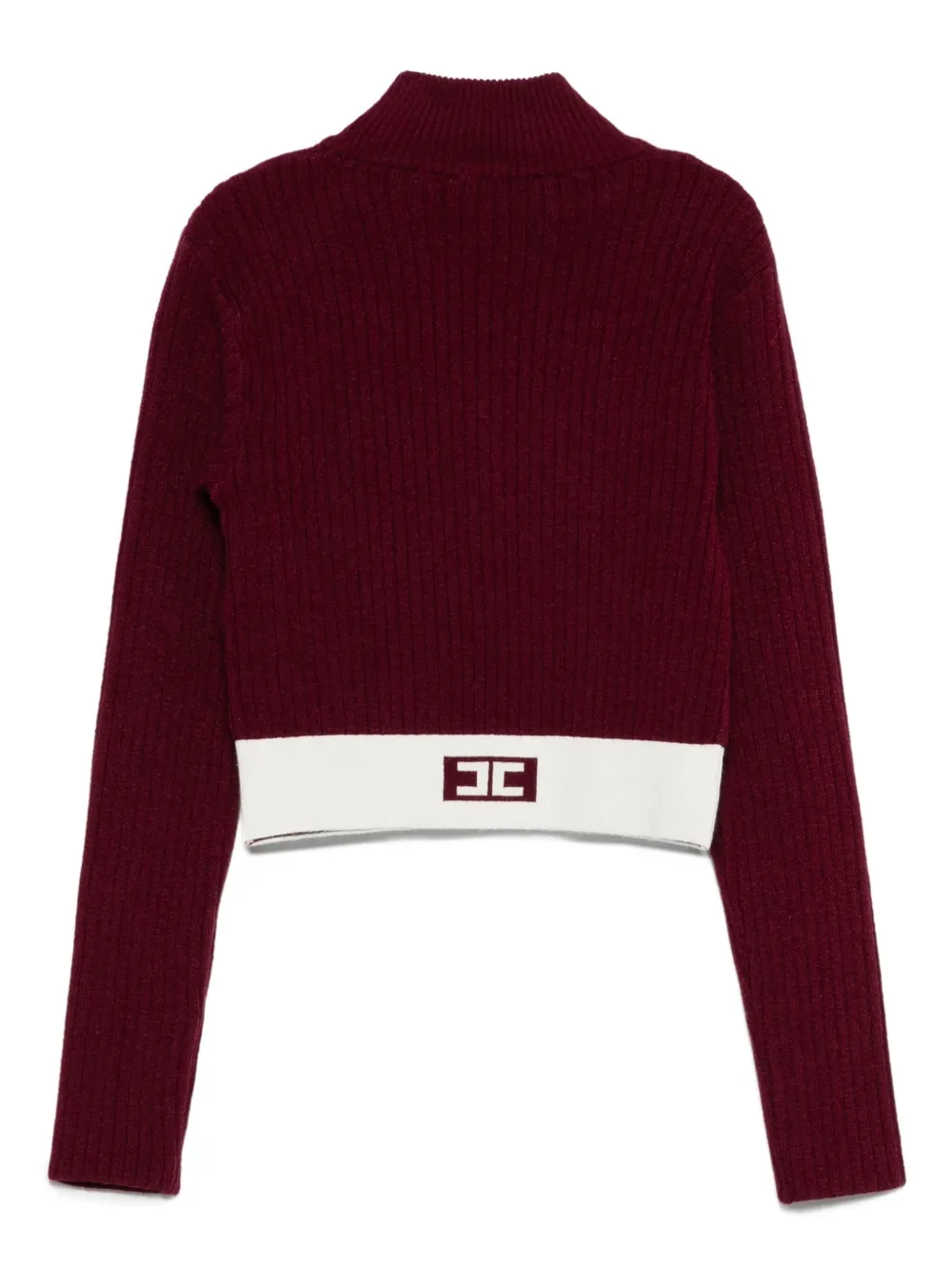 Elisabetta Franchi La Mia Bambina Ribgebreide top met logodetail Rood