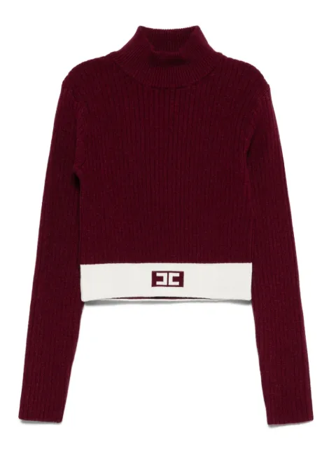 Elisabetta Franchi La Mia Bambina ribbed-knit logo-detail top