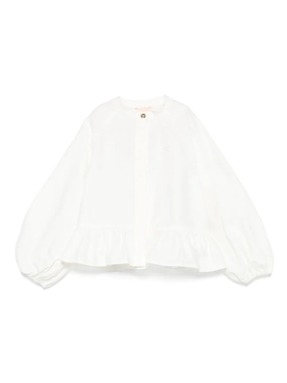 Elisabetta Franchi La Mia Bambina Top met ballonmouwen en ruches Wit