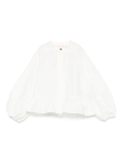 Elisabetta Franchi La Mia Bambina ruffled balloon-sleeve top