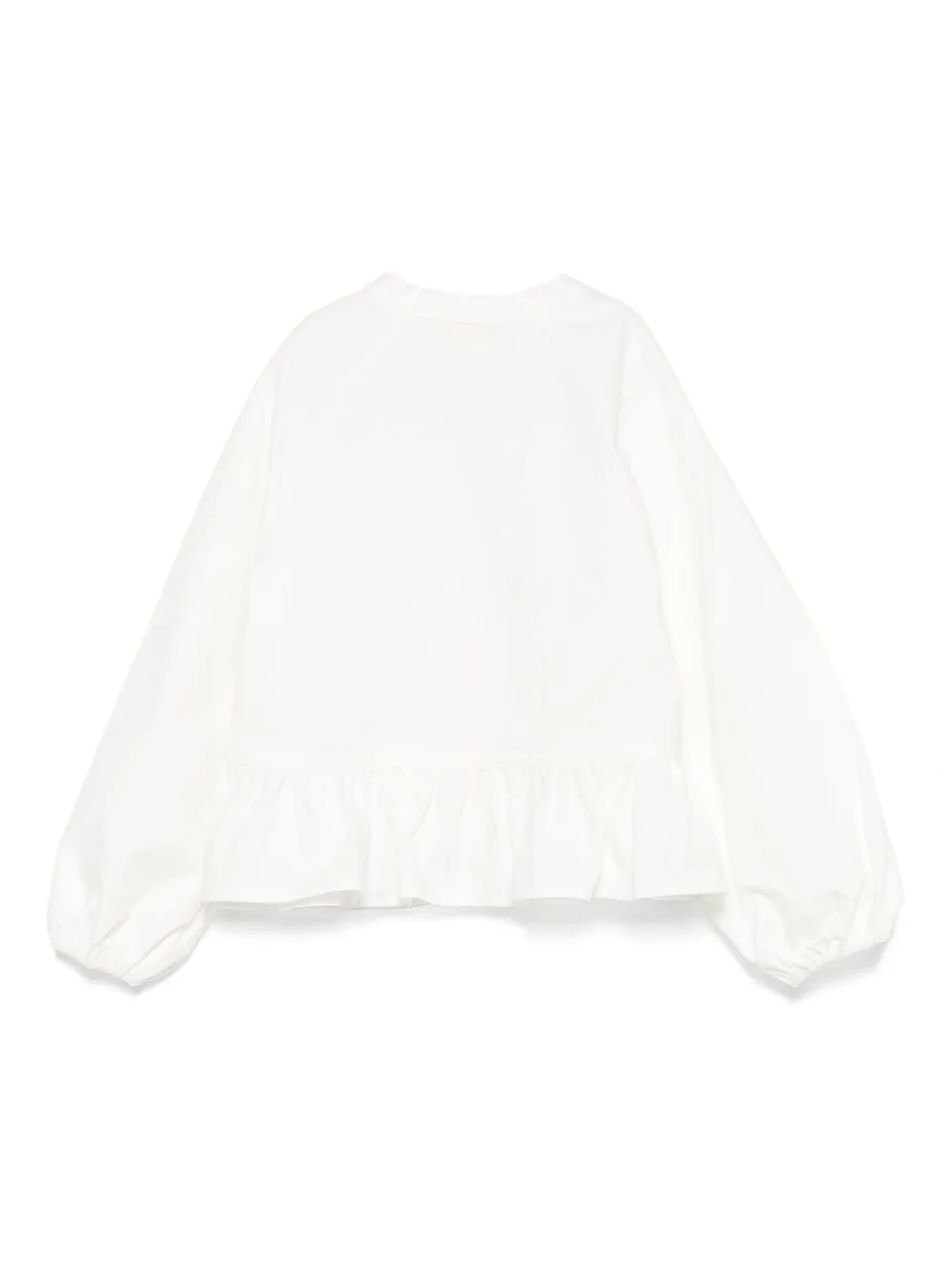 Elisabetta Franchi La Mia Bambina ruffled balloon-sleeve top - Wit