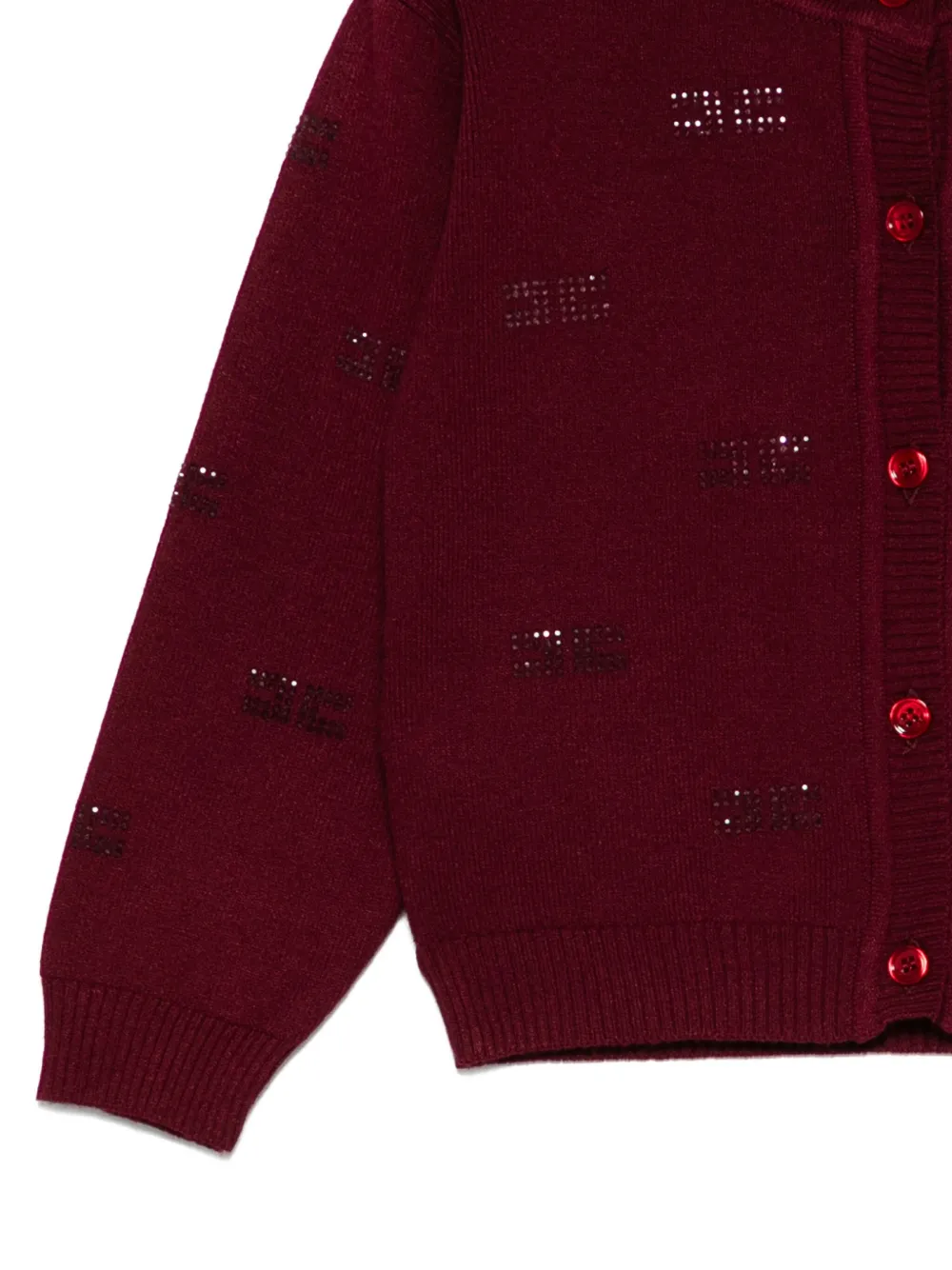 Elisabetta Franchi La Mia Bambina Vest met verfraaide knoop Rood