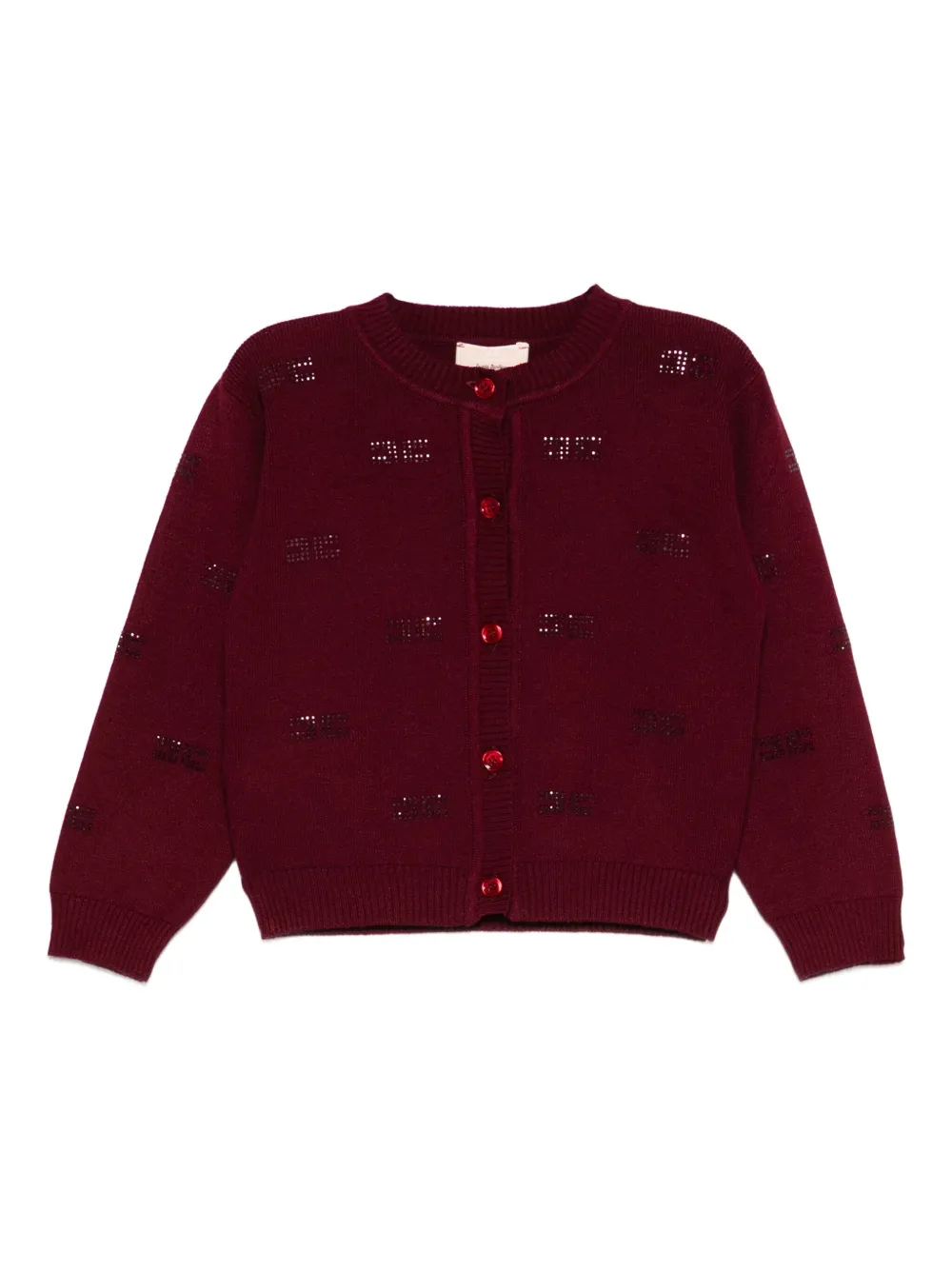 Elisabetta Franchi La Mia Bambina Vest met verfraaide knoop Rood