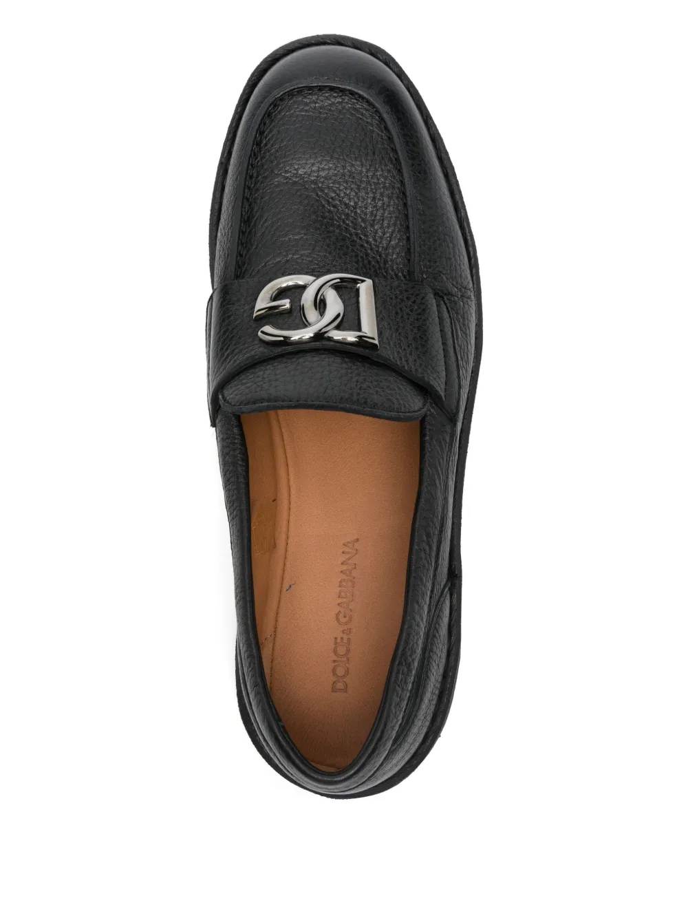 Dolce & Gabbana DG logo leather loafers Black