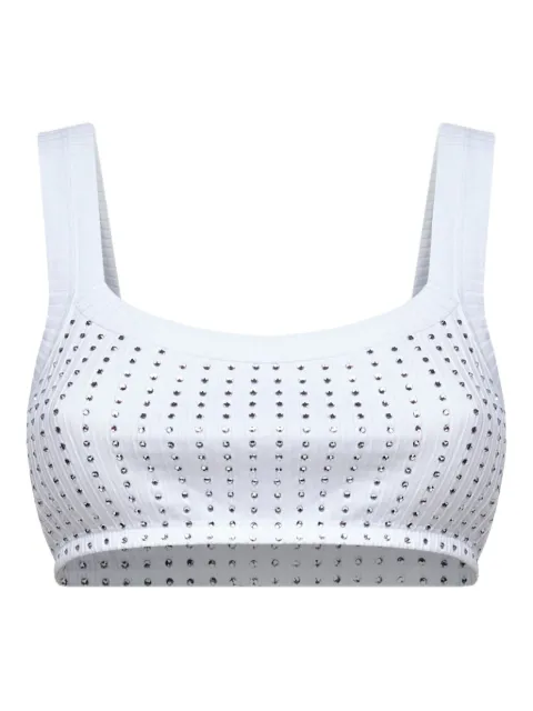 The Attico top de canalé con detalles de cristal