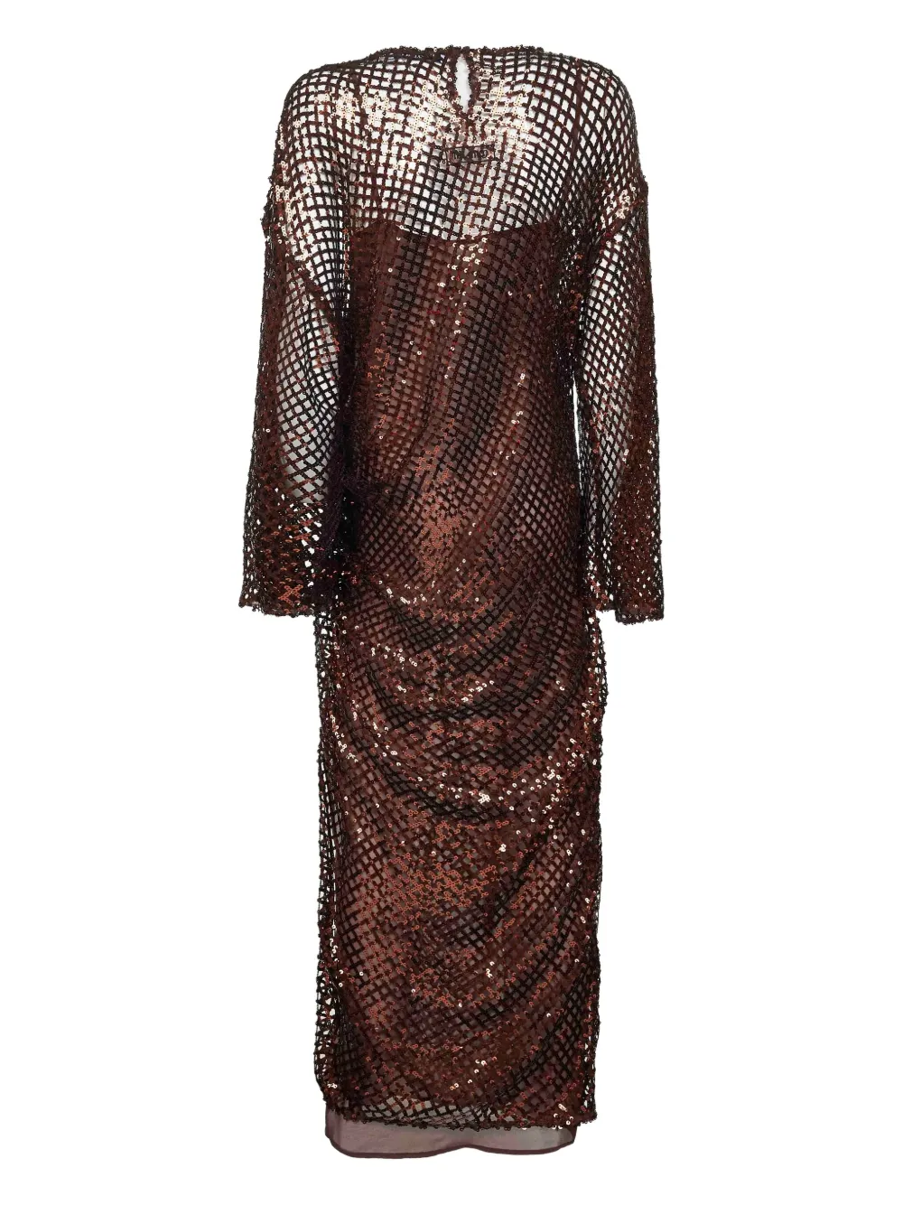 The Attico sequin-embellished gathered maxi dress - Bruin