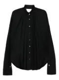 Gaze De Lin pleated open-back shirt - Black