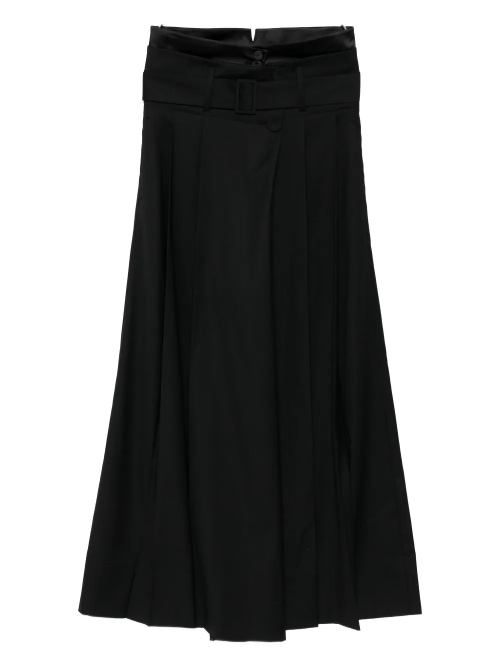 Gaze De Lin Layered Pleated Trousers In Black