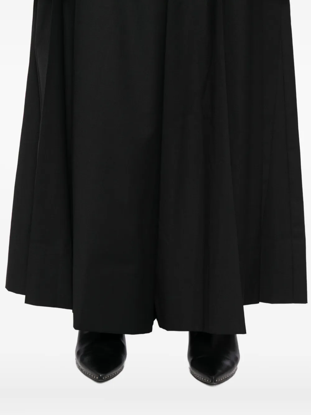 Gaze De Lin Layered Pleated Trousers In Black