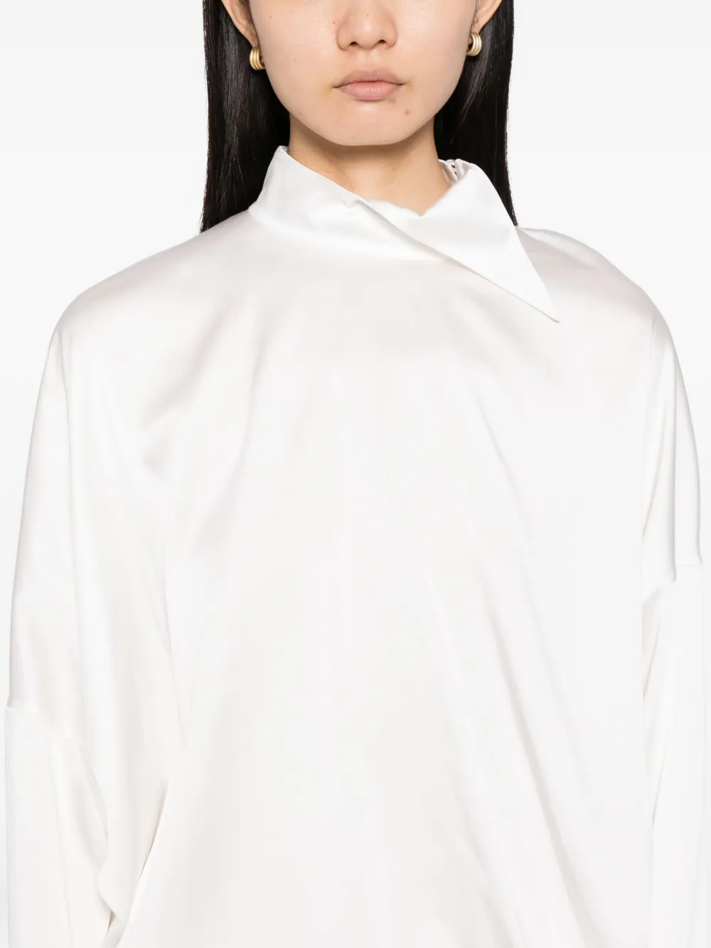 Gaze De Lin Asymmetrische jurk Wit