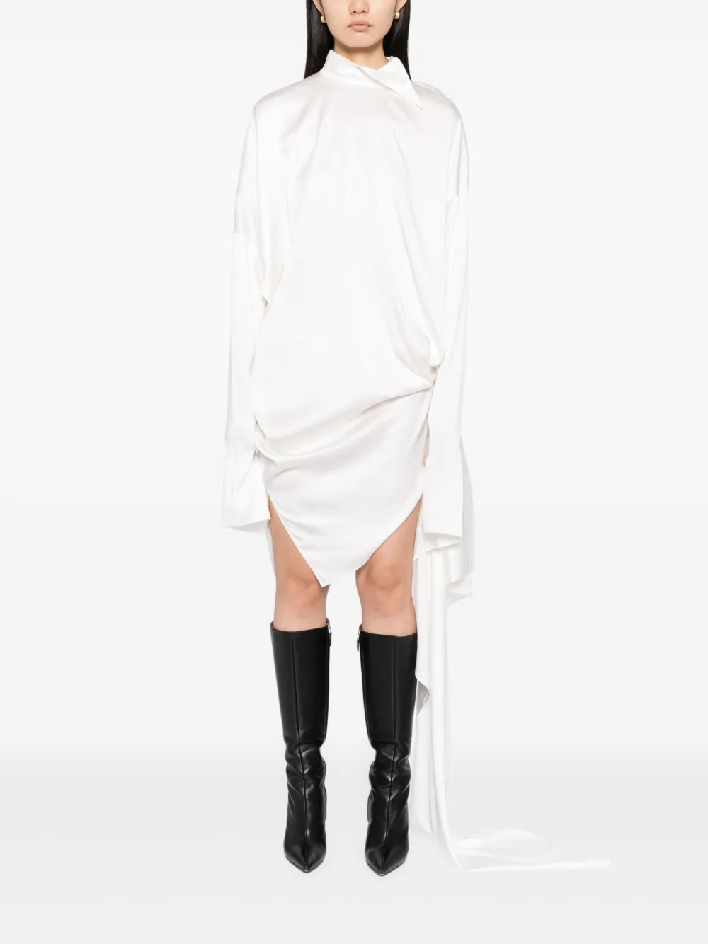 Gaze De Lin Asymmetrische jurk - Wit
