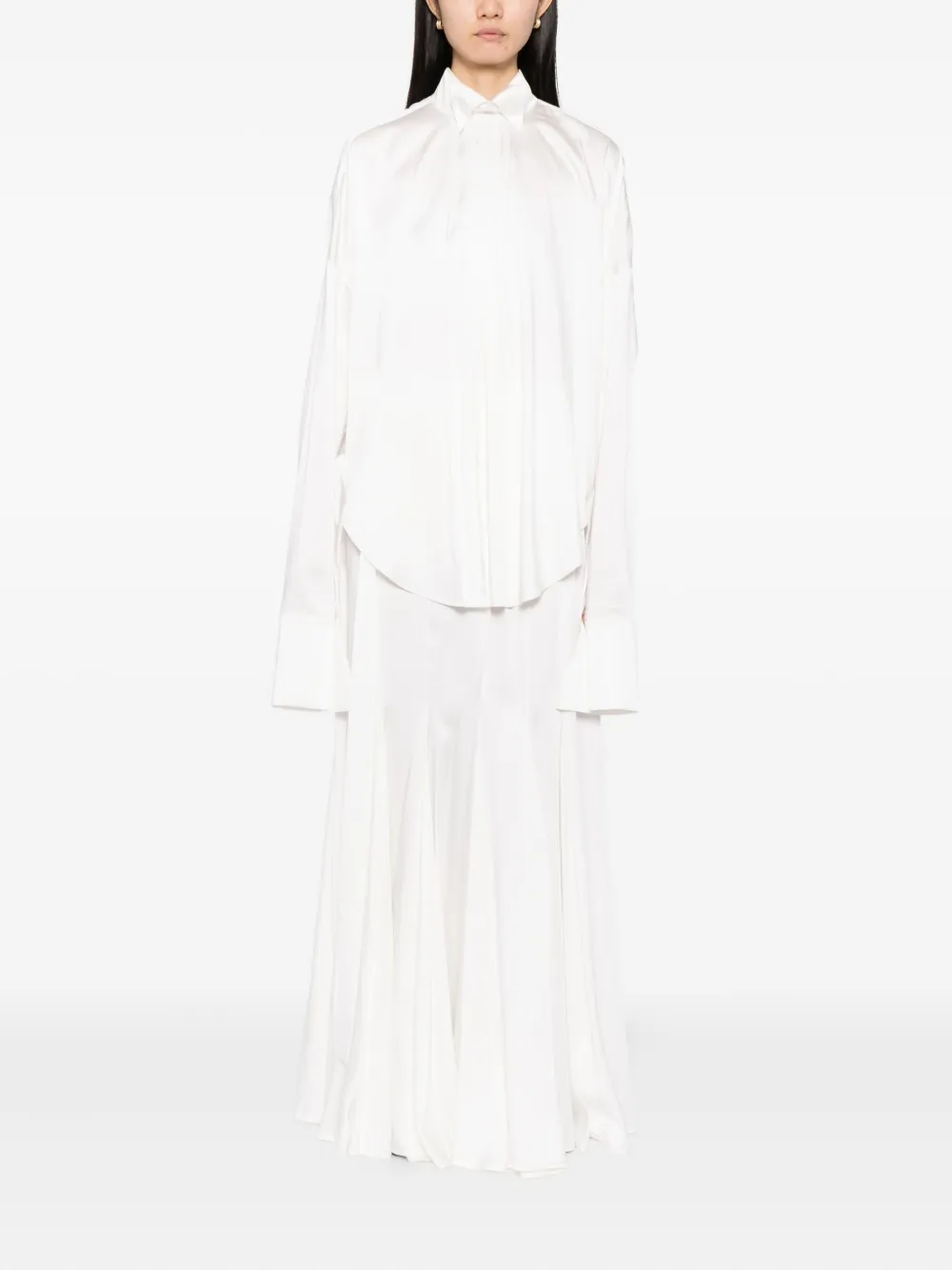 Gaze De Lin Geplooide blouse met open rug - Wit