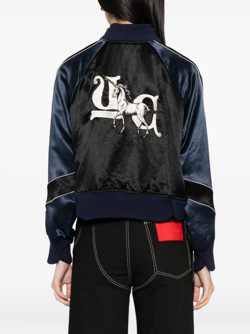 Undercover Bomber Jacket With Contrast Panels And Embroidery In Black
