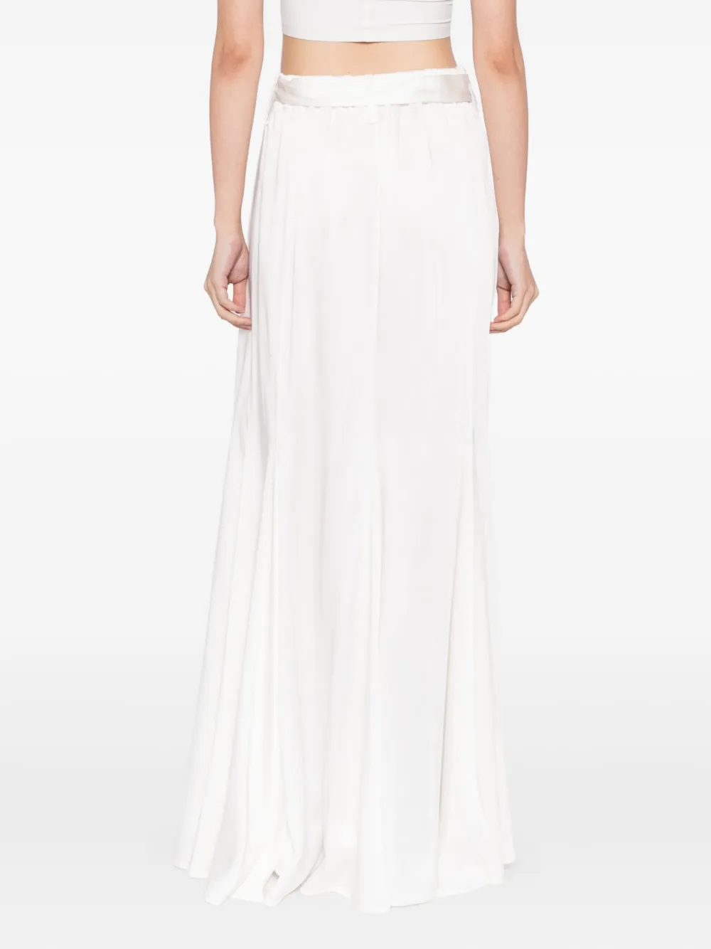 Gaze De Lin Belted Flare Skirt In White