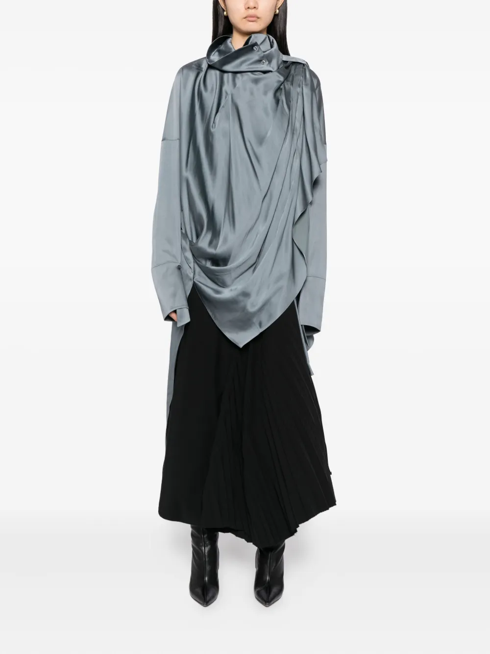 Gaze De Lin Asymmetrisch blouse - Grijs