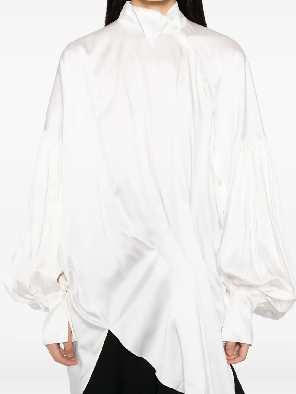 Gaze De Lin Asymmetric Shirt In White