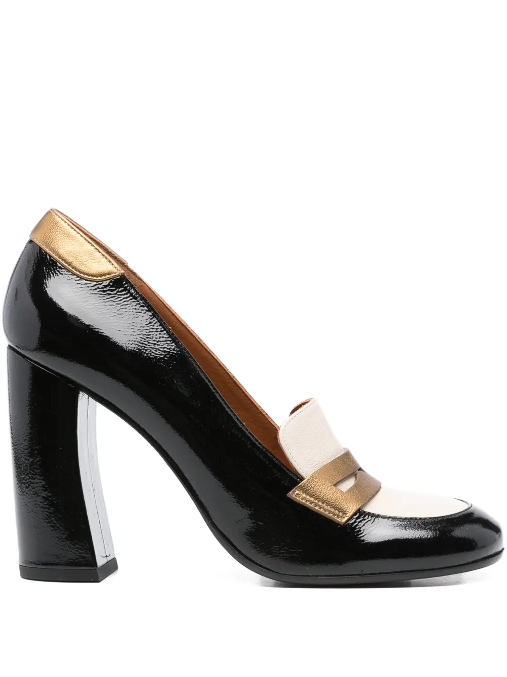 Chie Mihara 100mm block-heel loafer pumps Black