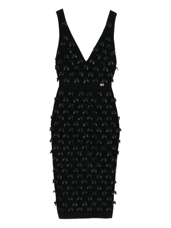【大人気商品★】Elisabetta Franchi リボントリム サテンドレス Elisabetta Franchi リボントリム サテンドレス | ブラック