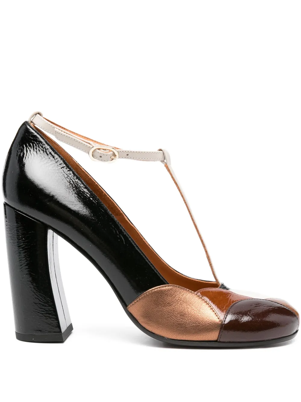 Chie Mihara 100mm t-bar block-heel pumps Black