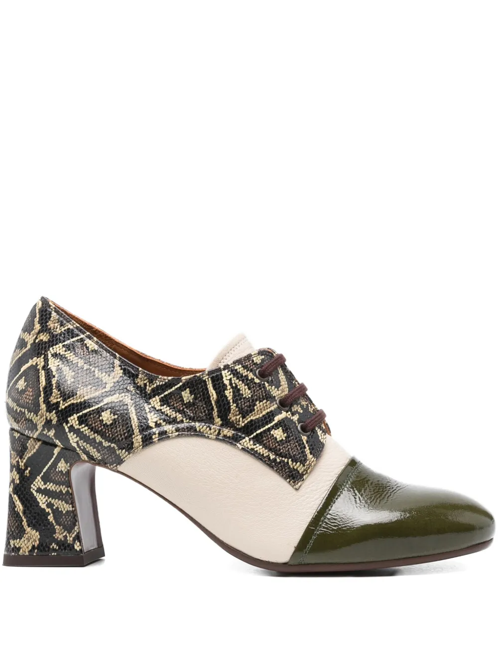 70mm Fadri patterned block-heel pumps