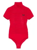 Elisabetta Franchi high-neck open-knit bodysuit - Red